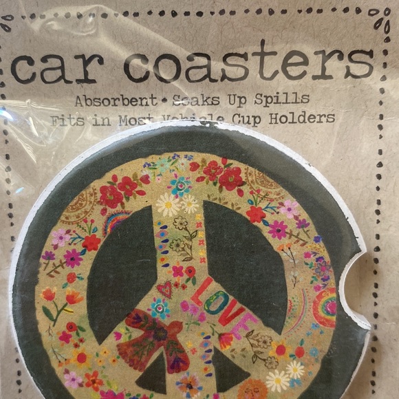 NEW peace sign boho car coasters - Picture 4 of 5
